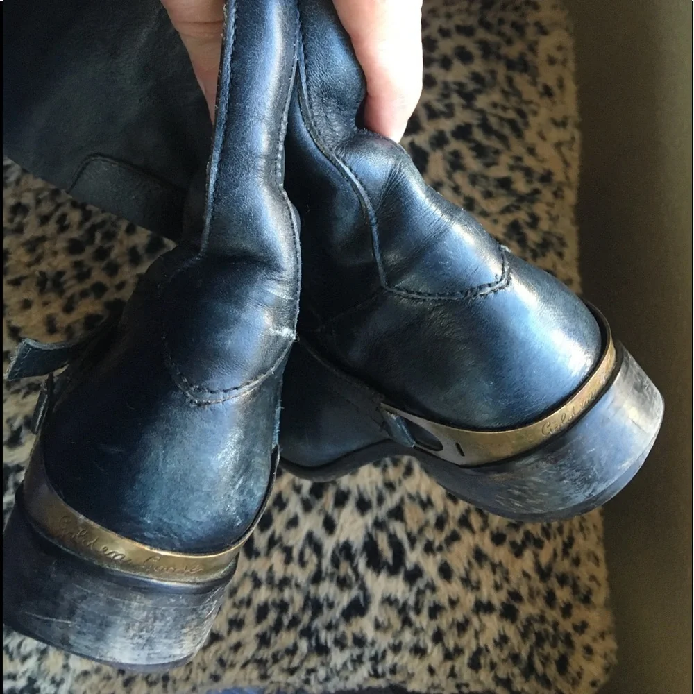 Golden Goose size 36 blue leather boots - Picture 7 of 10